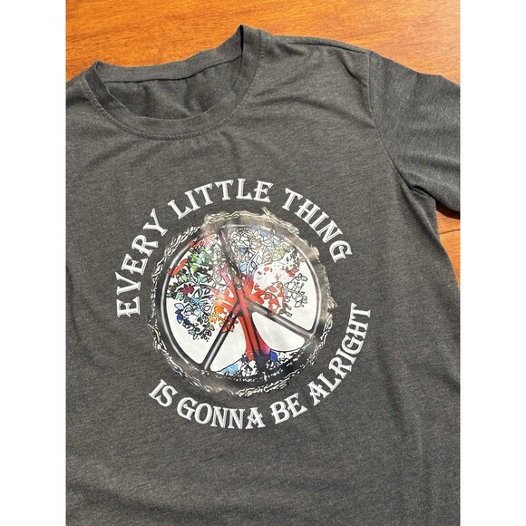 Bob Marley Three Little Birds‎ Shirt Small Women’s Grey Tree Long Sleeve Rainbow - Picture 2 of 9